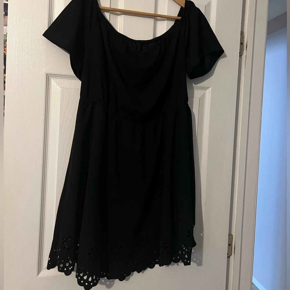 Off the shoulder black dress